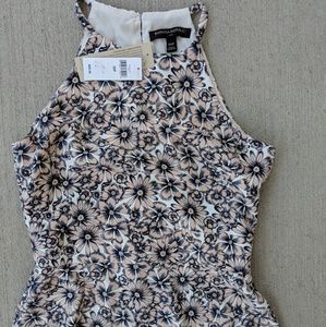 NWT BR - Petite 00 Halter Floral Prints Dress
